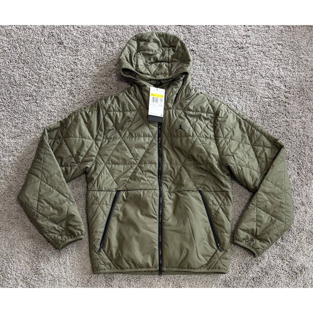 Nike Air Jordan Jumpman Therma-FIT Jacket Olive Green FZ3162-222 Mens Size S NEW